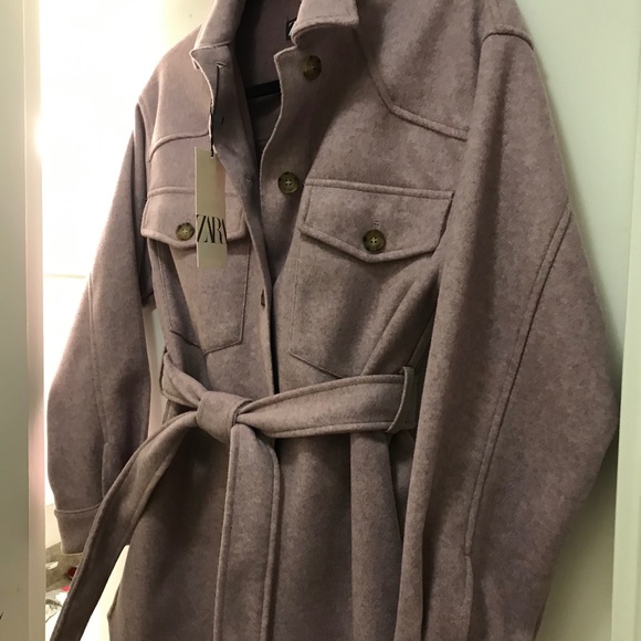 Zara Belted Shirt Jacket S - Picture 5 of 5